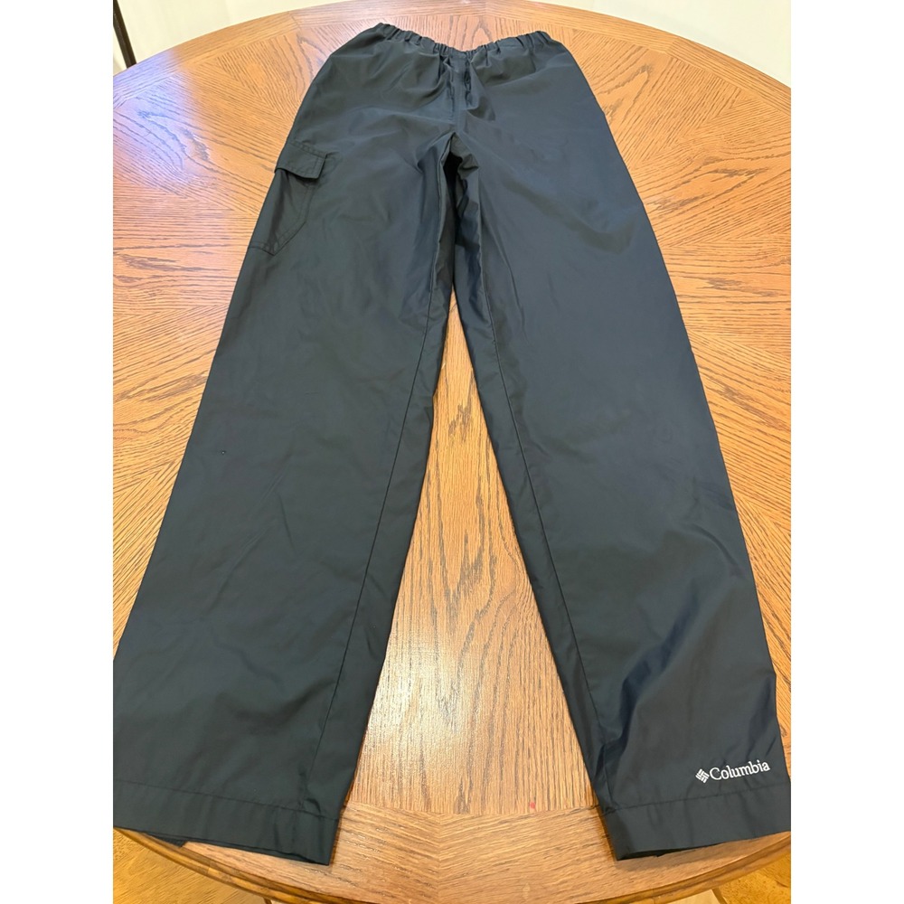 Columbia Kids Black Rain Pants Elastic Waist Cargo Pocket Outdoor‎ Size Large - Picture 3 of 10